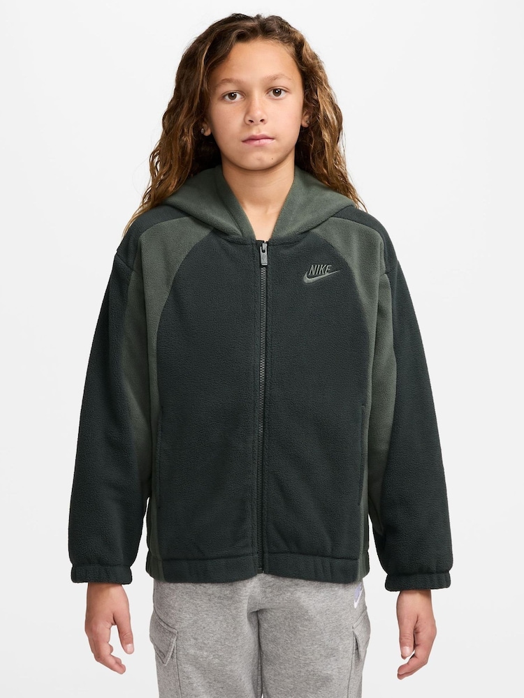 Nike Spruce Green Club Winter Fleece Full-Zip Hoodie - Image 1 of 3 Nike Spruce Green Club Winter Fleece Full-Zip Hoodie - Image 1 of 3