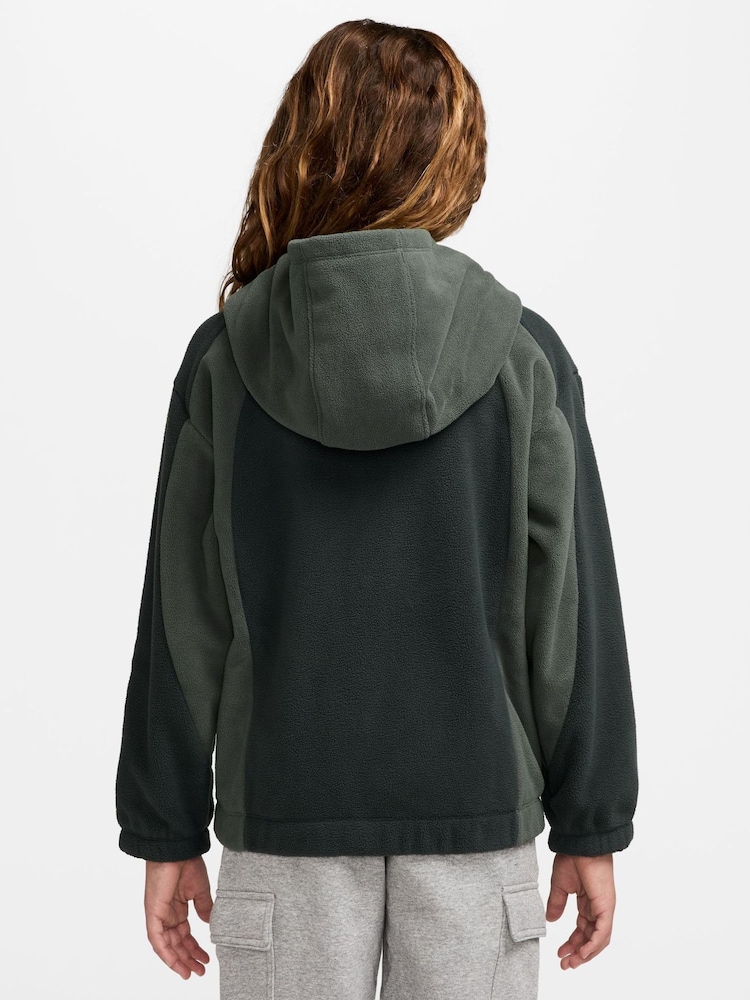 Nike Spruce Green Club Winter Fleece Full-Zip Hoodie - Image 2 of 3 Nike Spruce Green Club Winter Fleece Full-Zip Hoodie - Image 2 of 3