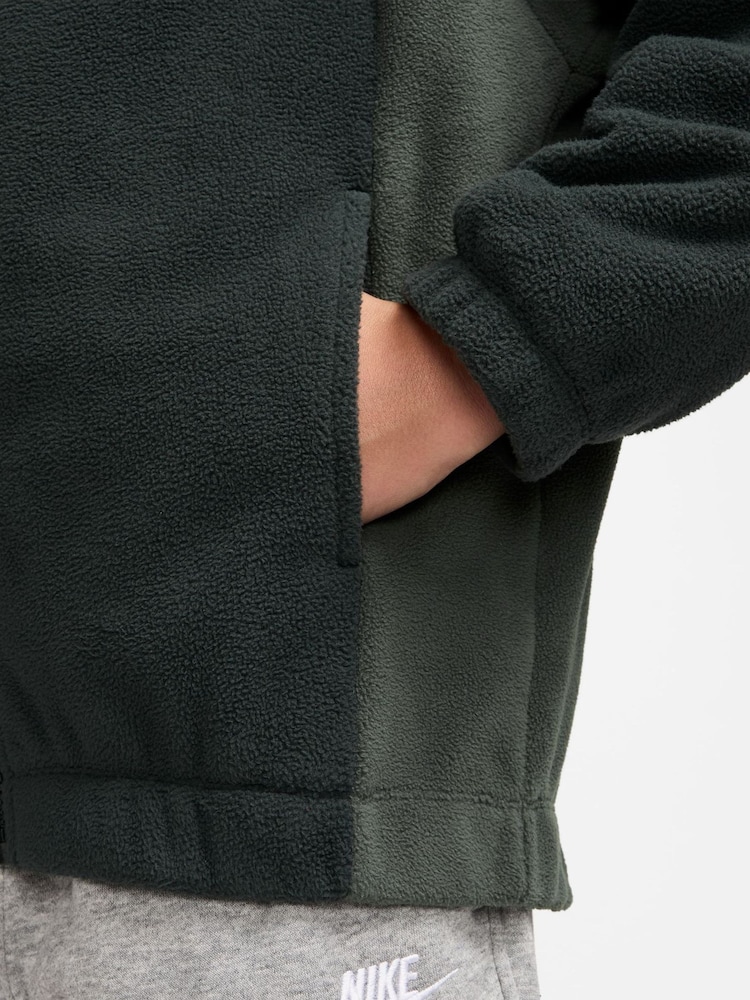 Nike Spruce Green Club Winter Fleece Full-Zip Hoodie - Image 3 of 3 Nike Spruce Green Club Winter Fleece Full-Zip Hoodie - Image 3 of 3