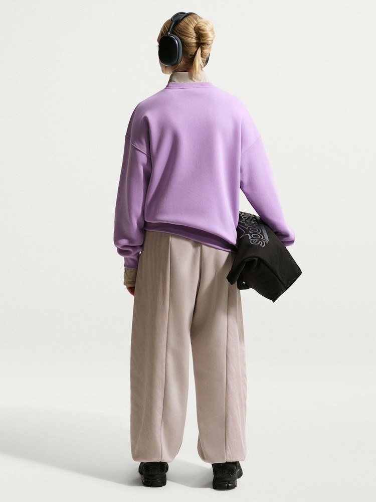 Violet - Sweat-shirt Nike Studio Col rond oversize en polaire - Image 4 de 4