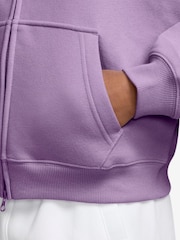 Nike Violet Purple Studio Fleece Zip Through Hoodie - Image 3 of 3