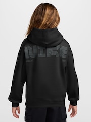 Nike Black Logo Oversized Fleece Hoodie - Image 2 of 3