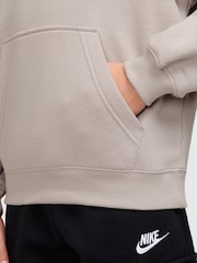 Nike Light  Brown Logo Oversized Fleece Hoodie - Image 3 of 3