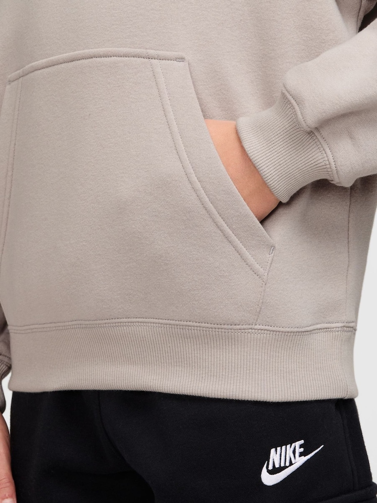 Nike Light Brown Logo Oversized Fleece Hoodie - Image 3 of 3 Nike Light Brown Logo Oversized Fleece Hoodie - Image 3 of 3