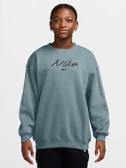 Zielony - Nike Studio Fleece Oversized Crew Sweatshirt - Obraz 1 z 3