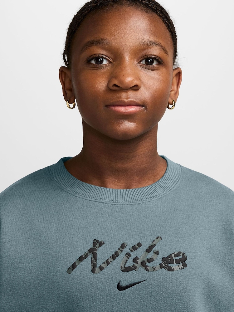 Zielony - Nike Studio Fleece Oversized Crew Sweatshirt - Obraz 3 z 3 Zielony - Nike Studio Fleece Oversized Crew Sweatshirt - Obraz 3 z 3