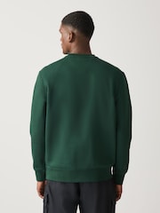 vert foncé - Ajustement régulier - Sweat-shirt épais en coton majoritaire à col rond - Image 3 de 7