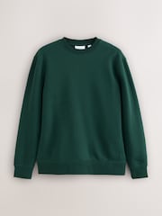 vert foncé - Ajustement régulier - Sweat-shirt épais en coton majoritaire à col rond - Image 5 de 7