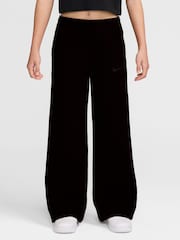 Nike Black Shine Studio Wide Leg Fleece Joggers - Image 1 of 3