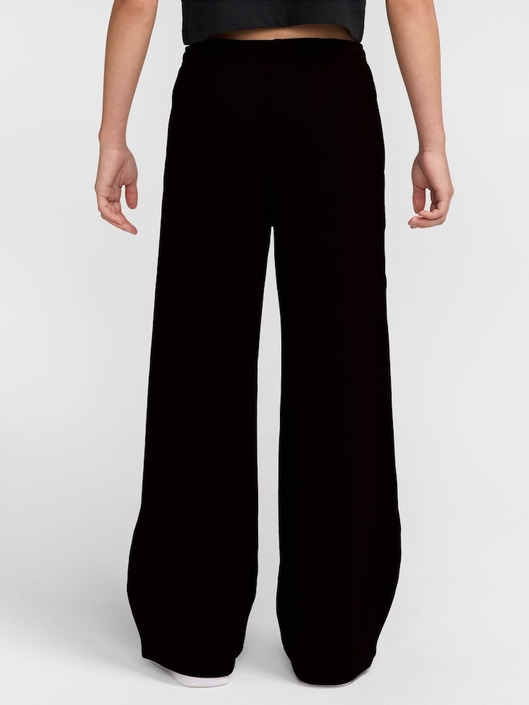 Nike Black Shine Studio Wide Leg Fleece Joggers - Image 2 of 3