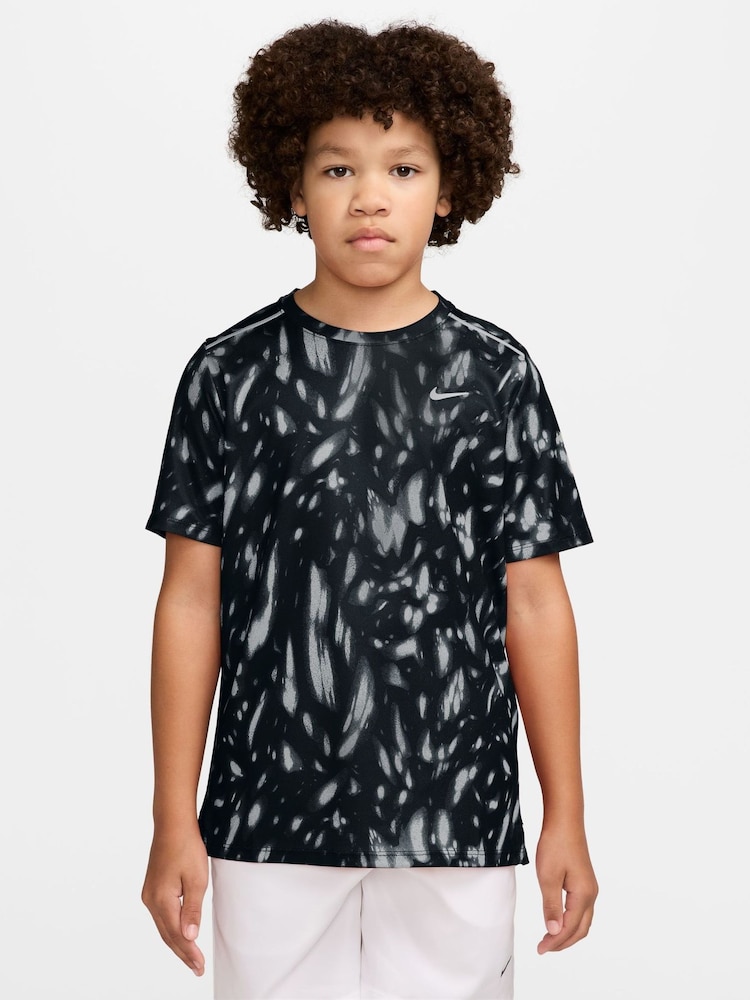 Nike Black Miler Dri-FIT Short-Sleeve T-Shirt - Image 1 of 4 Nike Black Miler Dri-FIT Short-Sleeve T-Shirt - Image 1 of 4