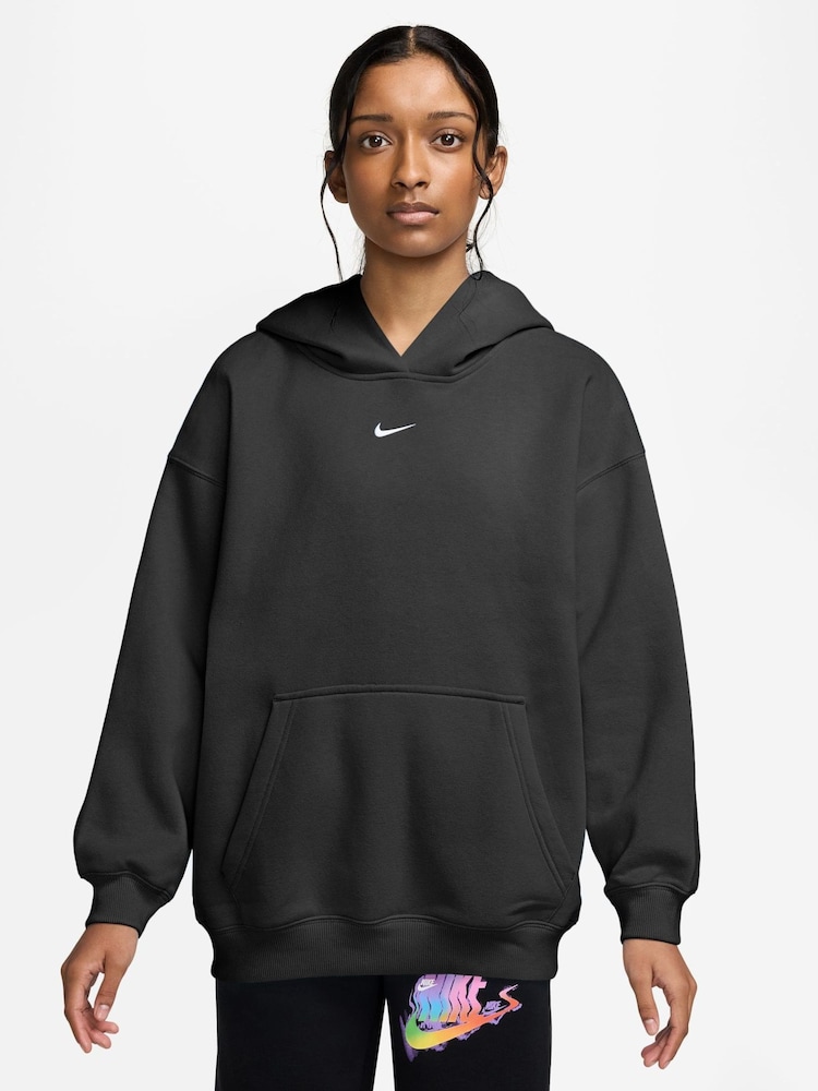 Nike Black Studio Fleece Oversized Overhead Hoodie - Image 1 of 3 Nike Black Studio Fleece Oversized Overhead Hoodie - Image 1 of 3