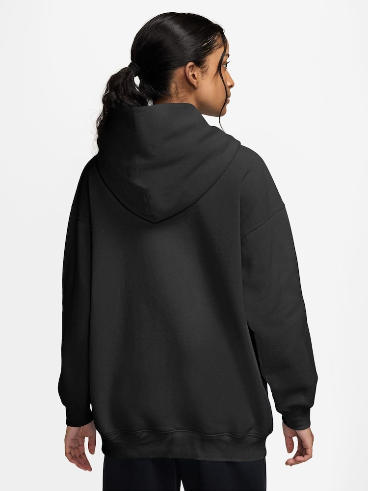 Nike Black Studio Fleece Oversized Overhead Hoodie - Image 2 of 3 Nike Black Studio Fleece Oversized Overhead Hoodie - Image 2 of 3