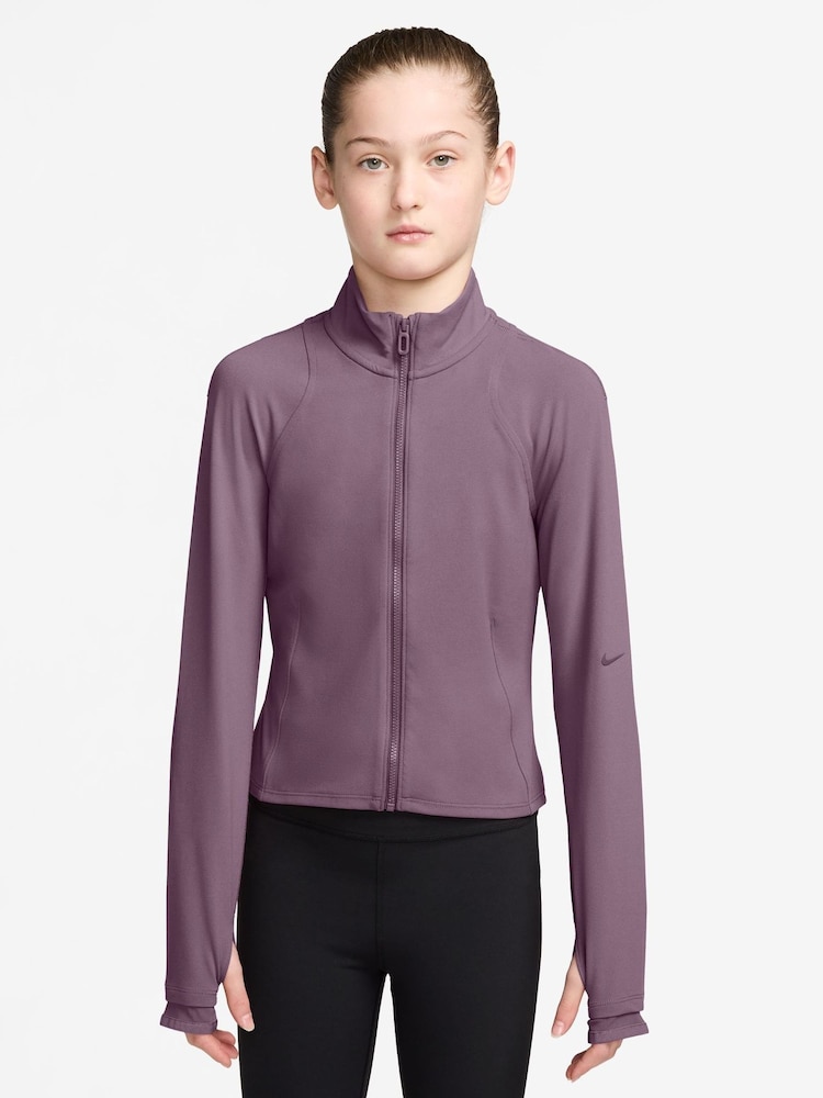 Nike Violet Dust Purple Mavn DriFIT Fitted FullZip Long Sleeve Top - Image 1 of 3 Nike Violet Dust Purple Mavn DriFIT Fitted FullZip Long Sleeve Top - Image 1 of 3