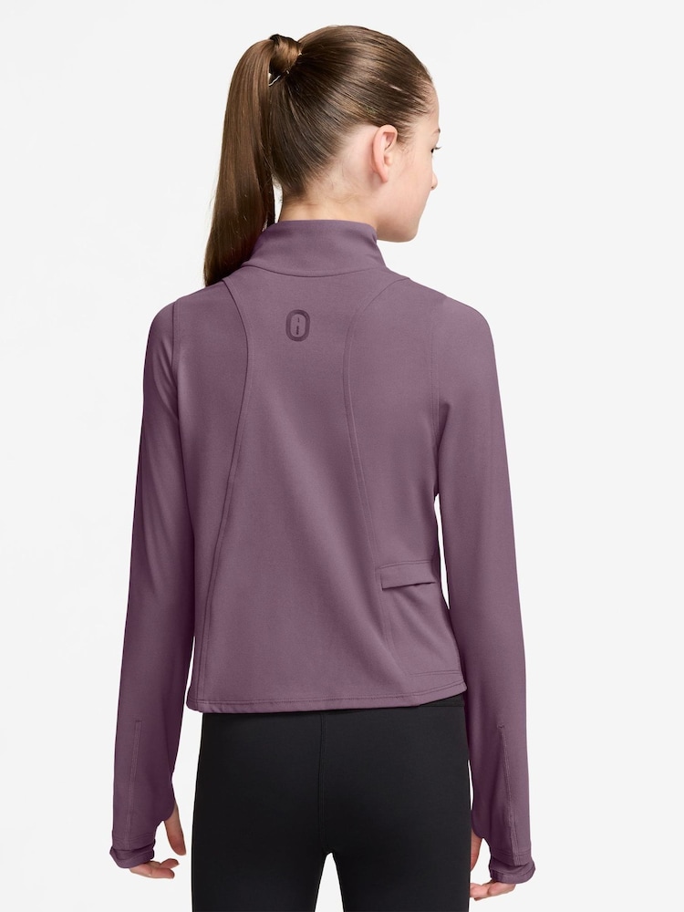 Nike Violet Dust Purple Mavn DriFIT Fitted FullZip Long Sleeve Top - Image 2 of 3 Nike Violet Dust Purple Mavn DriFIT Fitted FullZip Long Sleeve Top - Image 2 of 3