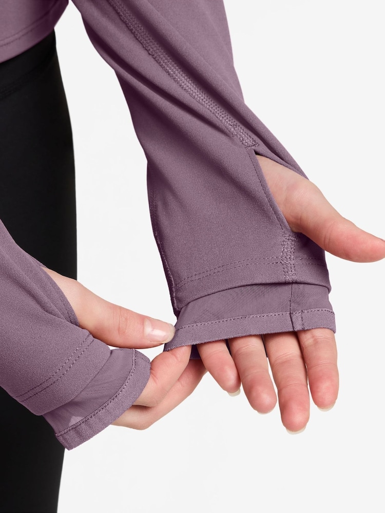 Nike Violet Dust Purple Mavn DriFIT Fitted FullZip Long Sleeve Top - Image 3 of 3 Nike Violet Dust Purple Mavn DriFIT Fitted FullZip Long Sleeve Top - Image 3 of 3