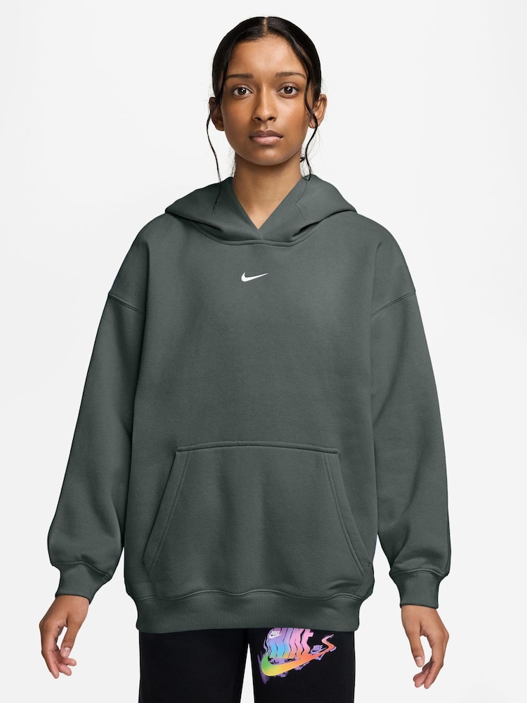Nike Camo Green Studio Fleece Oversized Overhead Hoodie - Image 1 of 3 Nike Camo Green Studio Fleece Oversized Overhead Hoodie - Image 1 of 3