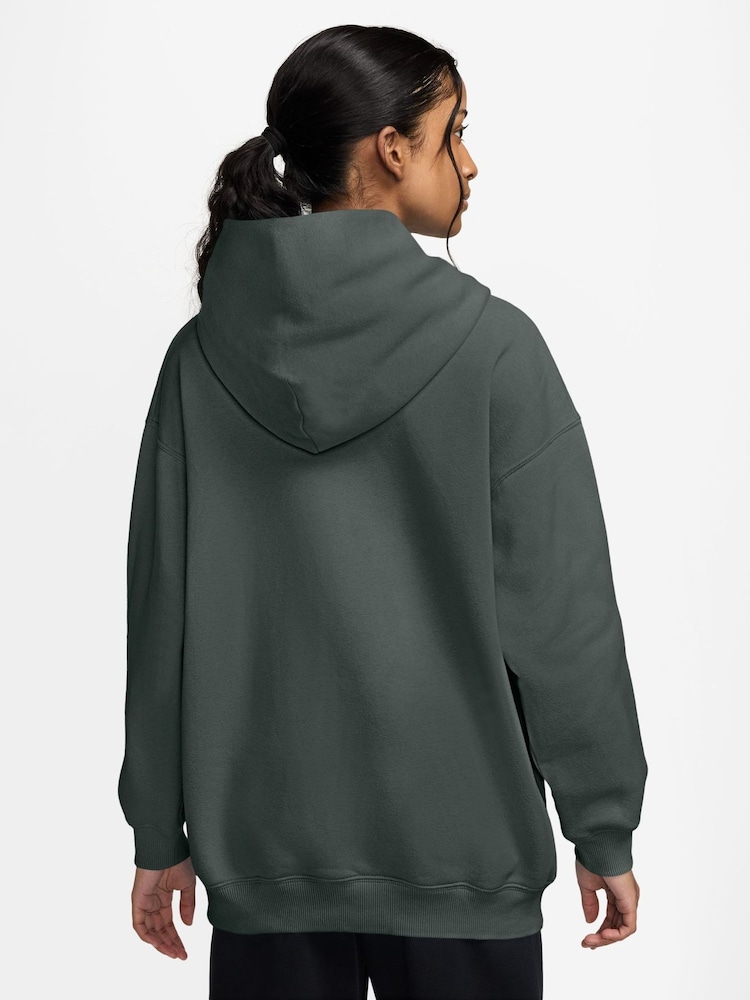 Nike Camo Green Studio Fleece Oversized Overhead Hoodie - Image 2 of 3 Nike Camo Green Studio Fleece Oversized Overhead Hoodie - Image 2 of 3