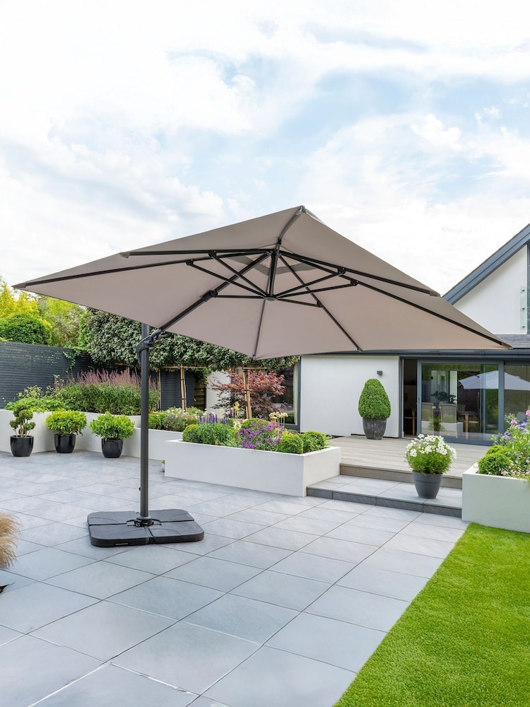 Royce Soft Grey Anthracite Executive 3m Garden Cantilever with Cover - Image 1 of 5 Royce Soft Grey Anthracite Executive 3m Garden Cantilever with Cover - Image 1 of 5