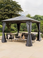 Norfolk Collection Anthracite Grey Runcton 3m x 3.6m Garden Gazebo - Image 1 of 4