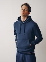Airforce Blue Regular Fit Heavyweight Cotton Rich Jersey Hoodie - Image 1 of 9