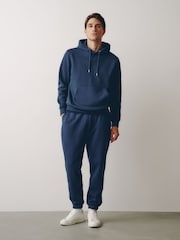 Airforce Blue Regular Fit Heavyweight Cotton Rich Jersey Hoodie - Image 2 of 9