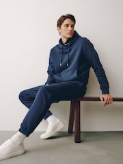 Airforce Blue Regular Fit Heavyweight Cotton Rich Jersey Hoodie - Image 3 of 9