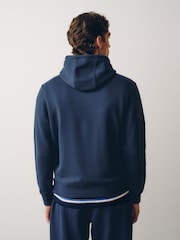 Airforce Blue Regular Fit Heavyweight Cotton Rich Jersey Hoodie - Image 4 of 9