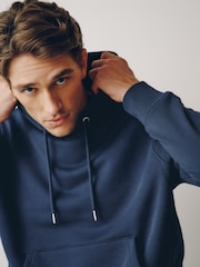 Airforce Blue Regular Fit Heavyweight Cotton Rich Jersey Hoodie - Image 6 of 9