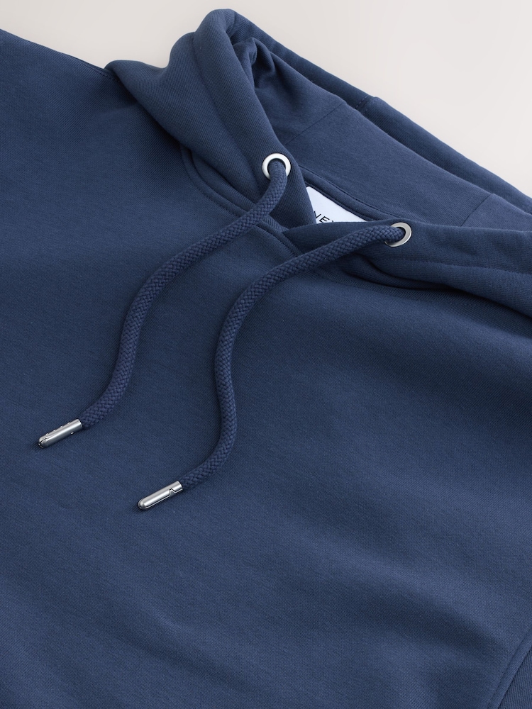 Airforce Blue Regular Fit Heavyweight Cotton Rich Jersey Hoodie - Image 9 of 9 Airforce Blue Regular Fit Heavyweight Cotton Rich Jersey Hoodie - Image 9 of 9