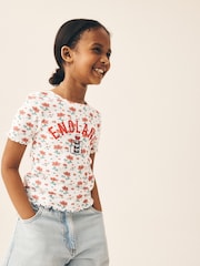 White Floral Toffs England Short Sleeve T-Shirt (3-16yrs) - Image 2 of 8