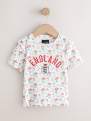 White Floral Toffs England Short Sleeve T-Shirt (3-16yrs) - Image 5 of 8