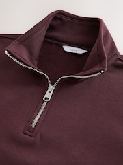 Burgundy Red Regular Fit Quarter Zip Sweatshirt - Image 7 of 8