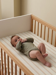 Snuz 2 Pack Blush Stripe Cot Bed Sheets - Image 2 of 3