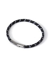Pulsera de cuero genuino negro - Imagen 1 de 2