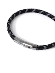 Pulsera de cuero genuino negro - Imagen 2 de 2