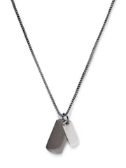 Silver Tone Double Dog Tag Necklace - Image 1 of 3