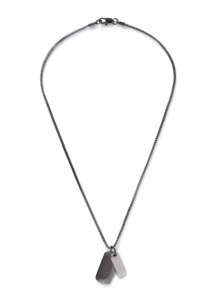 Silver Tone Double Dog Tag Necklace - Image 2 of 3