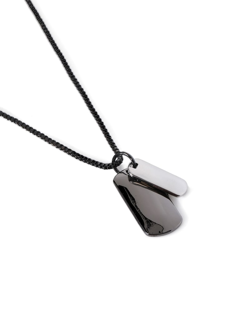Silver Tone Double Dog Tag Necklace - Image 3 of 3