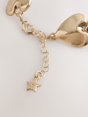 Rockett St George Gold Tone Chunky Heart Bracelet - Image 6 of 7