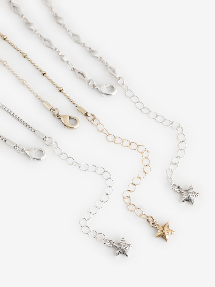 Rockett St George Mixed Metal Charm Necklace 3 Pack - Image 3 of 3