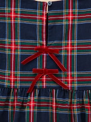 Joules Girls' Darla Navy Check Cord Long Sleeve Dress - Image 4 of 4