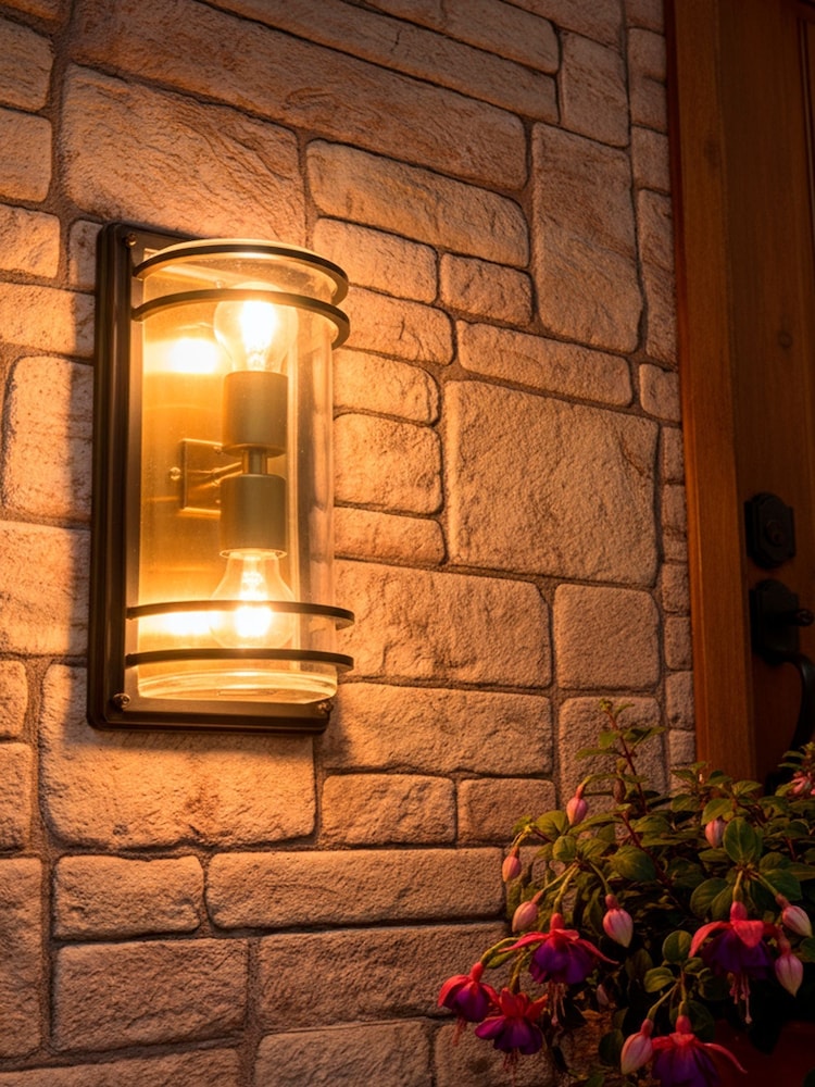 BHS Antique Bronze Bardo 2lt Large Bulkhead Lantern - Image 2 of 6