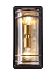 BHS Antique Bronze Bardo 2lt Large Bulkhead Lantern - Image 3 of 6