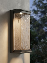 BHS Black Yates LED Large Water Glass Lantern - Image 1 of 6