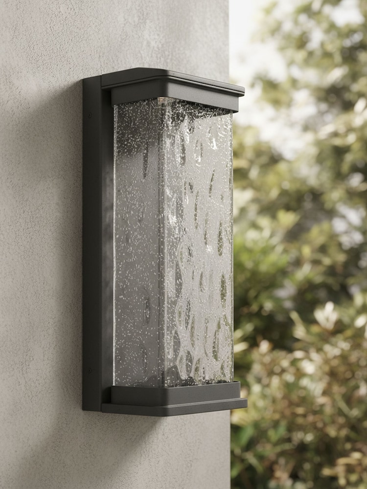 BHS Black Yates LED Large Water Glass Lantern - Image 2 of 6