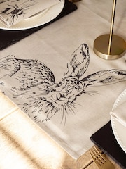 Selbrae House Cream Hare Linen Table Runner - Image 1 of 2
