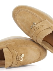 Dune London Natural Standard Fit Grinning Unlined Suede Loafers - Image 5 of 5
