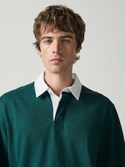 បៃតង - Plain Rugby Shirt - រូបភាព 4 នៃ 7