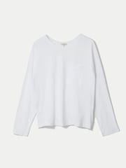 Jigsaw White Cotton Luxe Raglan Short Sleeve T-Shirt - Image 6 of 6